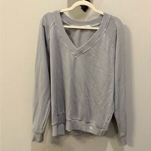 Perfectwhitetee Light Gray V-Neck Top